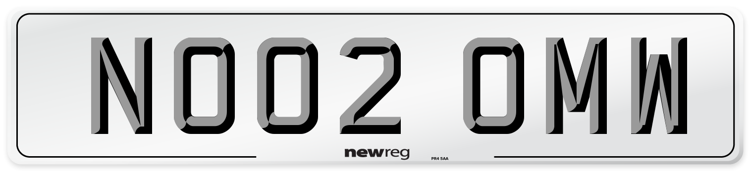 NO02 OMW Number Plate from New Reg